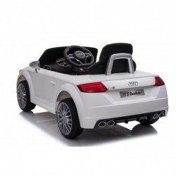 Auto Macchina Elettrica per Bambini 12V Audi TT S RoadSter Sedile Pelle con Telecomando Bianca