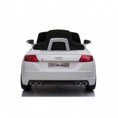 Auto Macchina Elettrica per Bambini 12V Audi TT S RoadSter Sedile Pelle con Telecomando Bianca