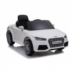 Auto Macchina Elettrica per Bambini 12V Audi TT S RoadSter Sedile Pelle con Telecomando Bianca