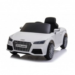 Auto Macchina Elettrica per Bambini 12V Audi TT S RoadSter Sedile Pelle con Telecomando Bianca