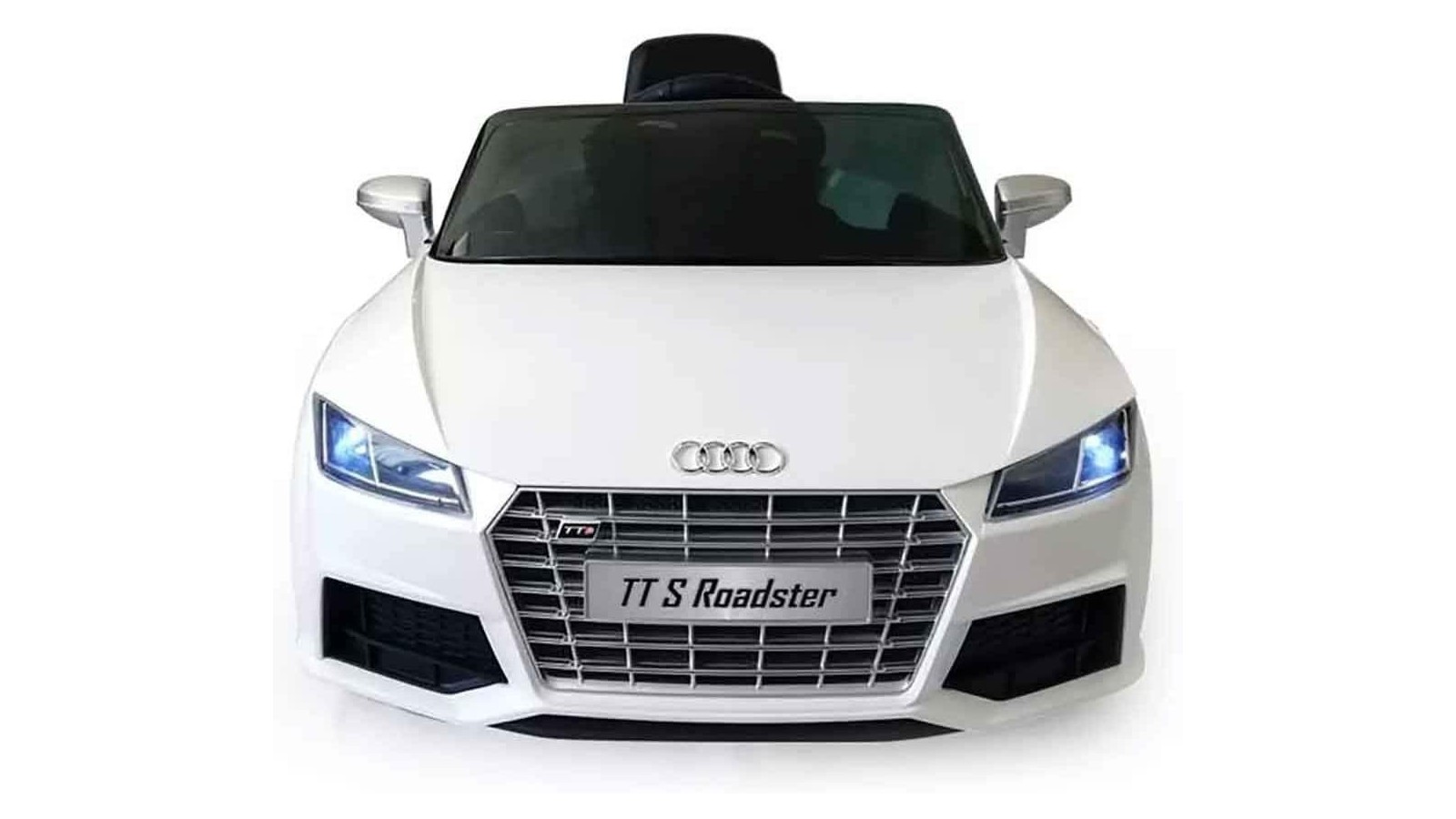 Auto Macchina Elettrica per Bambini 12V Audi TT S RoadSter Sedile Pelle con Telecomando Bianca