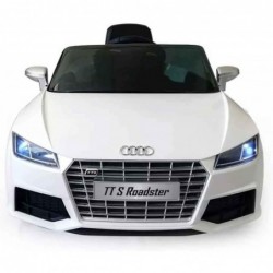 Auto Macchina Elettrica per Bambini 12V Audi TT S RoadSter Sedile Pelle con Telecomando Bianca