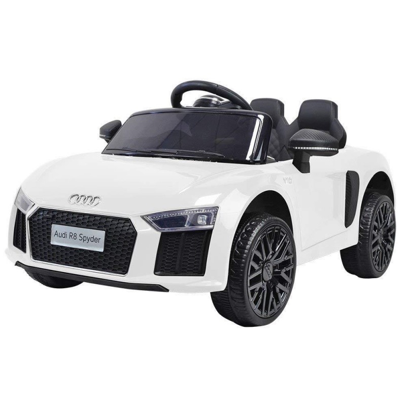 Auto Macchina Elettrica 12V R8 Spyder per Bambini Led MP3 con Telecomando Sedile in pelle