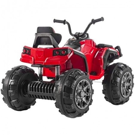 Super Quad Lander elettrico per Bambini 12V doppio motore Full optional con Ammortozzatori Rosso con Telecomando