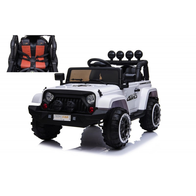 Auto Macchina Elettrica per Bambini Fuoristrada Bianca 12V MP3 Led con Telecomando Full Optional Sedili in Pelle