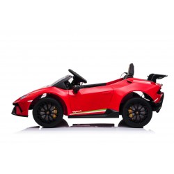 Auto Macchina Elettrica per Bambini 12V Lamborghini Huracán Rossa con Telecomando Porte apribili Led e suoni Mp3