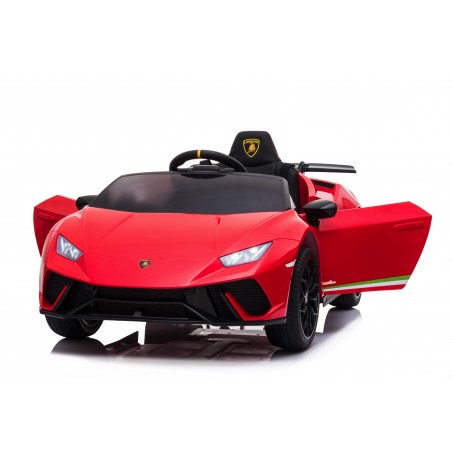 Auto Macchina Elettrica per Bambini 12V Lamborghini Huracán Rossa con Telecomando Porte apribili Led e suoni Mp3