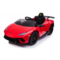 Auto Macchina Elettrica per Bambini 12V Lamborghini Huracán Rossa con Telecomando Porte apribili Led e suoni Mp3