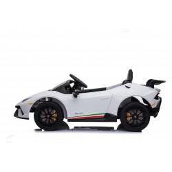 Auto Macchina Elettrica per Bambini 12V Huracán Bianca con Telecomando Porte apribili Led e suoni Mp3