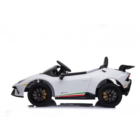 Auto Macchina Elettrica per Bambini 12V Huracán Bianca con Telecomando Porte apribili Led e suoni Mp3