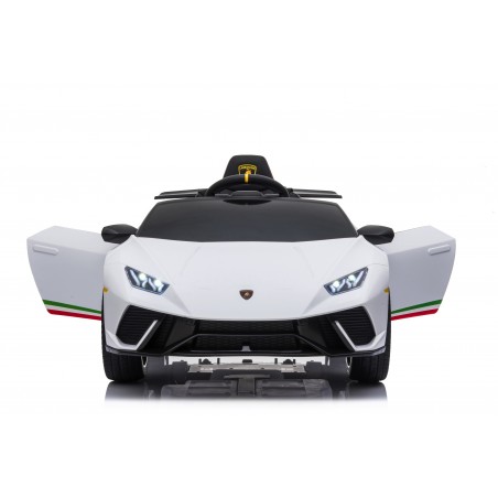 Auto Macchina Elettrica per Bambini 12V Huracán Bianca con Telecomando Porte apribili Led e suoni Mp3