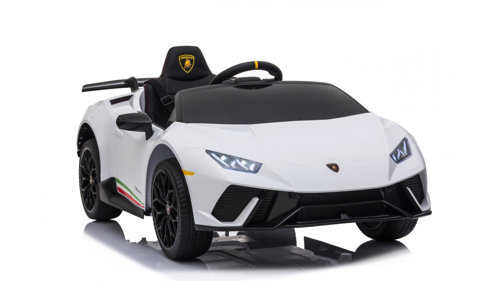 Auto Macchina Elettrica per Bambini 12V Huracán Bianca con Telecomando Porte apribili Led e suoni Mp3