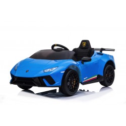 Auto Macchina Elettrica per Bambini 12V Lamborghini Huracán Blue con Telecomando Porte apribili Led e suoni Mp3