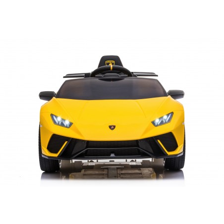 Auto Macchina Elettrica per Bambini 12V Lamborghini Huracán Gialla con Telecomando Porte apribili Led e suoni Mp3