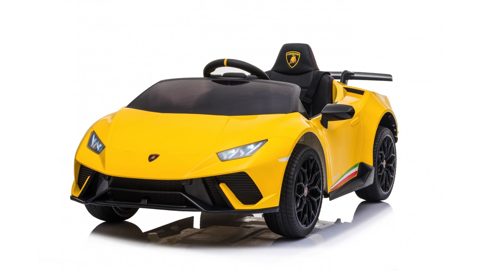 Auto Macchina Elettrica per Bambini 12V Lamborghini Huracán Gialla con Telecomando Porte apribili Led e suoni Mp3