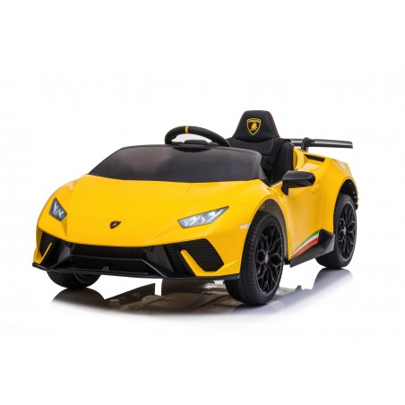 Auto Macchina Elettrica per Bambini 12V Lamborghini Huracán Gialla con Telecomando Porte apribili Led e suoni Mp3