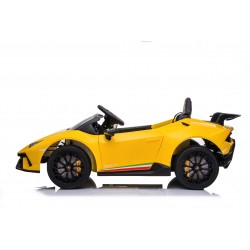 Auto Macchina Elettrica per Bambini 12V Lamborghini Huracán Gialla con Telecomando Porte apribili Led e suoni Mp3