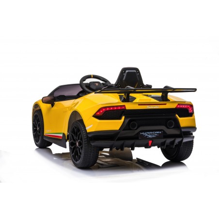 Auto Macchina Elettrica per Bambini 12V Lamborghini Huracán Gialla con Telecomando Porte apribili Led e suoni Mp3