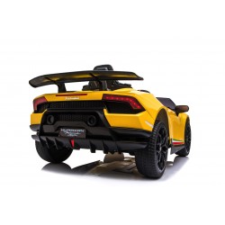 Auto Macchina Elettrica per Bambini 12V Lamborghini Huracán Gialla con Telecomando Porte apribili Led e suoni Mp3