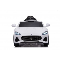 Auto Macchina Elettrica per Bambini 12V Maserati GranCabrio Bianca con sedile in pelle Telecomando Porte apribili Led suoni Mp3