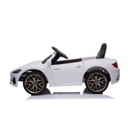 Auto Macchina Elettrica per Bambini 12V Maserati GranCabrio Bianca con sedile in pelle Telecomando Porte apribili Led suoni Mp3