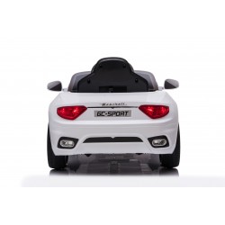 Auto Macchina Elettrica per Bambini 12V Maserati GranCabrio Bianca con sedile in pelle Telecomando Porte apribili Led suoni Mp3