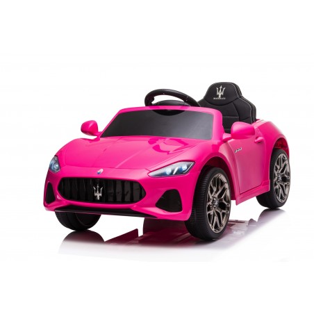 Auto Macchina Elettrica per Bambini 12V Maserati GranCabrio Rosa con sedile in pelle Telecomando Porte apribili Led e suoni Mp3