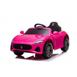 Auto Macchina Elettrica per Bambini 12V Maserati GranCabrio Rosa con sedile in pelle Telecomando Porte apribili Led e suoni Mp3