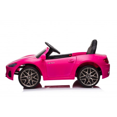 Auto Macchina Elettrica per Bambini 12V Maserati GranCabrio Rosa con sedile in pelle Telecomando Porte apribili Led e suoni Mp3