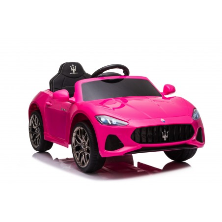 Auto Macchina Elettrica per Bambini 12V Maserati GranCabrio Rosa con sedile in pelle Telecomando Porte apribili Led e suoni Mp3