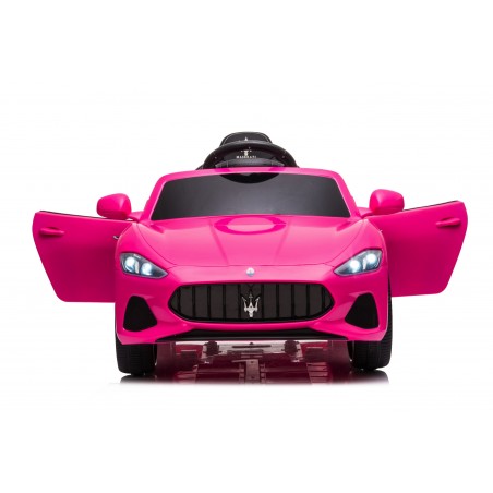 Auto Macchina Elettrica per Bambini 12V Maserati GranCabrio Rosa con sedile in pelle Telecomando Porte apribili Led e suoni Mp3