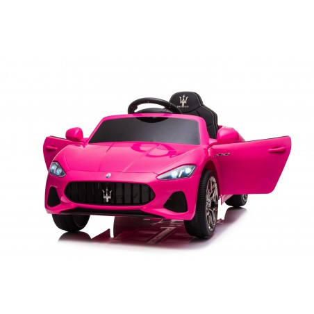 Auto Macchina Elettrica per Bambini 12V Maserati GranCabrio Rosa con sedile in pelle Telecomando Porte apribili Led e suoni Mp3