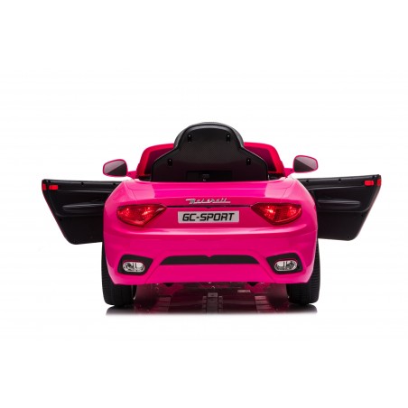 Auto Macchina Elettrica per Bambini 12V Maserati GranCabrio Rosa con sedile in pelle Telecomando Porte apribili Led e suoni Mp3