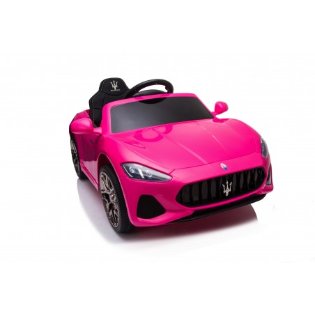 Auto Macchina Elettrica per Bambini 12V Maserati GranCabrio Rosa con sedile in pelle Telecomando Porte apribili Led e suoni Mp3