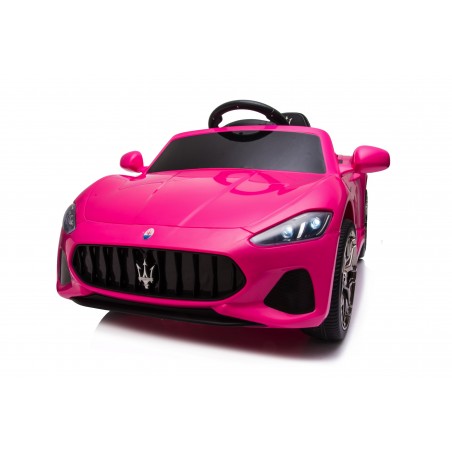 Auto Macchina Elettrica per Bambini 12V Maserati GranCabrio Rosa con sedile in pelle Telecomando Porte apribili Led e suoni Mp3