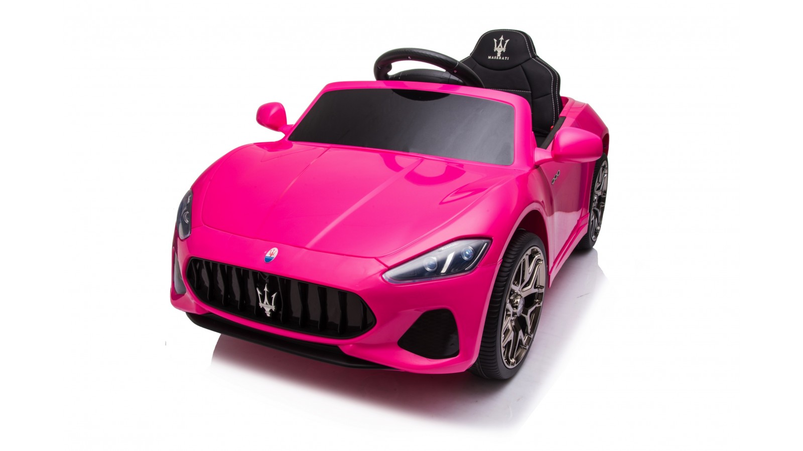 Auto Macchina Elettrica per Bambini 12V Maserati GranCabrio Rosa con sedile in pelle Telecomando Porte apribili Led e suoni Mp3