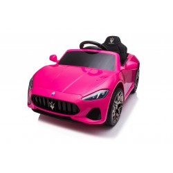 Auto Macchina Elettrica per Bambini 12V Maserati GranCabrio Rosa con sedile in pelle Telecomando Porte apribili Led e suoni Mp3