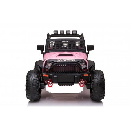 Auto Macchina Elettrica 24V Fuoristrada Big Adventure Rose per Bambini 2 Posti Full Optional sedile in pelle telecomando porte