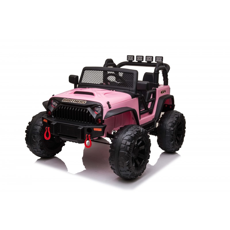 Auto Macchina Elettrica 24V Fuoristrada Big Adventure Rose per Bambini 2 Posti Full Optional sedile in pelle telecomando porte