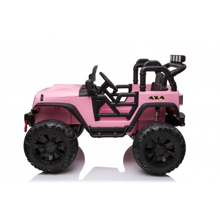 Auto Macchina Elettrica 24V Fuoristrada Big Adventure Rose per Bambini 2 Posti Full Optional sedile in pelle telecomando porte