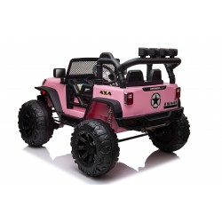 Auto Macchina Elettrica 24V Fuoristrada Big Adventure Rose per Bambini 2 Posti Full Optional sedile in pelle telecomando porte