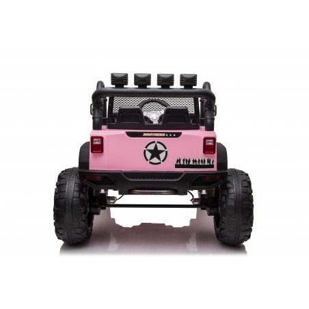 Auto Macchina Elettrica 24V Fuoristrada Big Adventure Rose per Bambini 2 Posti Full Optional sedile in pelle telecomando porte