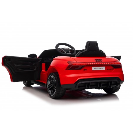 Auto Macchina Elettrica per Bambini 12V RS e-tron GT Sedile Pelle con Telecomando Rossa