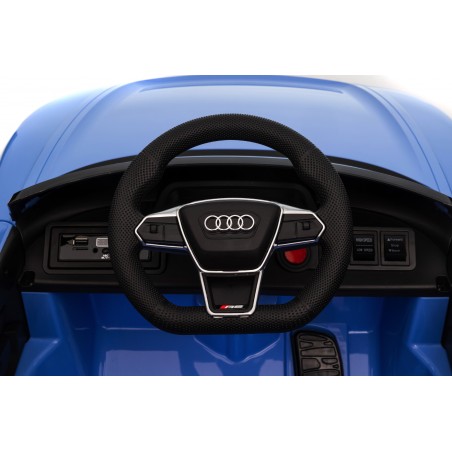 Auto Macchina Elettrica per Bambini 12V Audi RS e-tron GT Sedile Pelle con Telecomando Blue