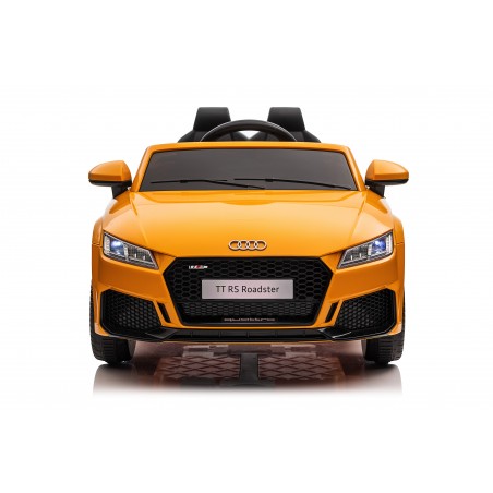 Auto Macchina Elettrica per Bambini 12V Audi TT RS Sedile Pelle con Telecomando Gialla