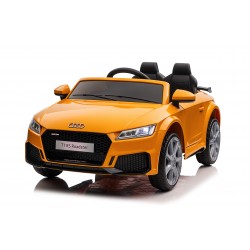 Auto Macchina Elettrica per Bambini 12V Audi TT RS Sedile Pelle con Telecomando Gialla