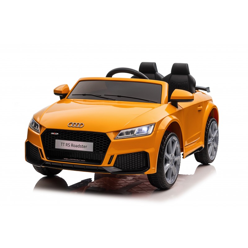 Auto Macchina Elettrica per Bambini 12V Audi TT RS Sedile Pelle con Telecomando Gialla