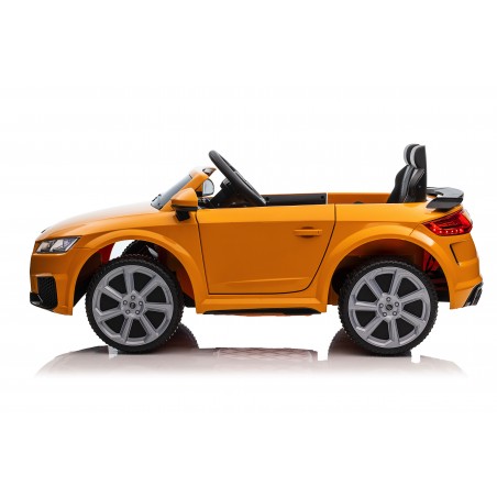 Auto Macchina Elettrica per Bambini 12V Audi TT RS Sedile Pelle con Telecomando Gialla