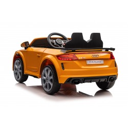 Auto Macchina Elettrica per Bambini 12V Audi TT RS Sedile Pelle con Telecomando Gialla