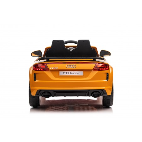 Auto Macchina Elettrica per Bambini 12V Audi TT RS Sedile Pelle con Telecomando Gialla